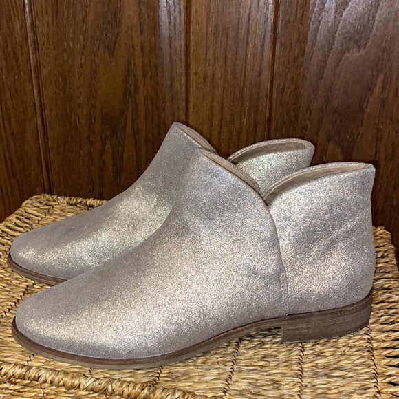 Splendid Petunia Shimmer Metallic Gold Booties-Fine Leather-Women Size 10 - Picture 4 of 13